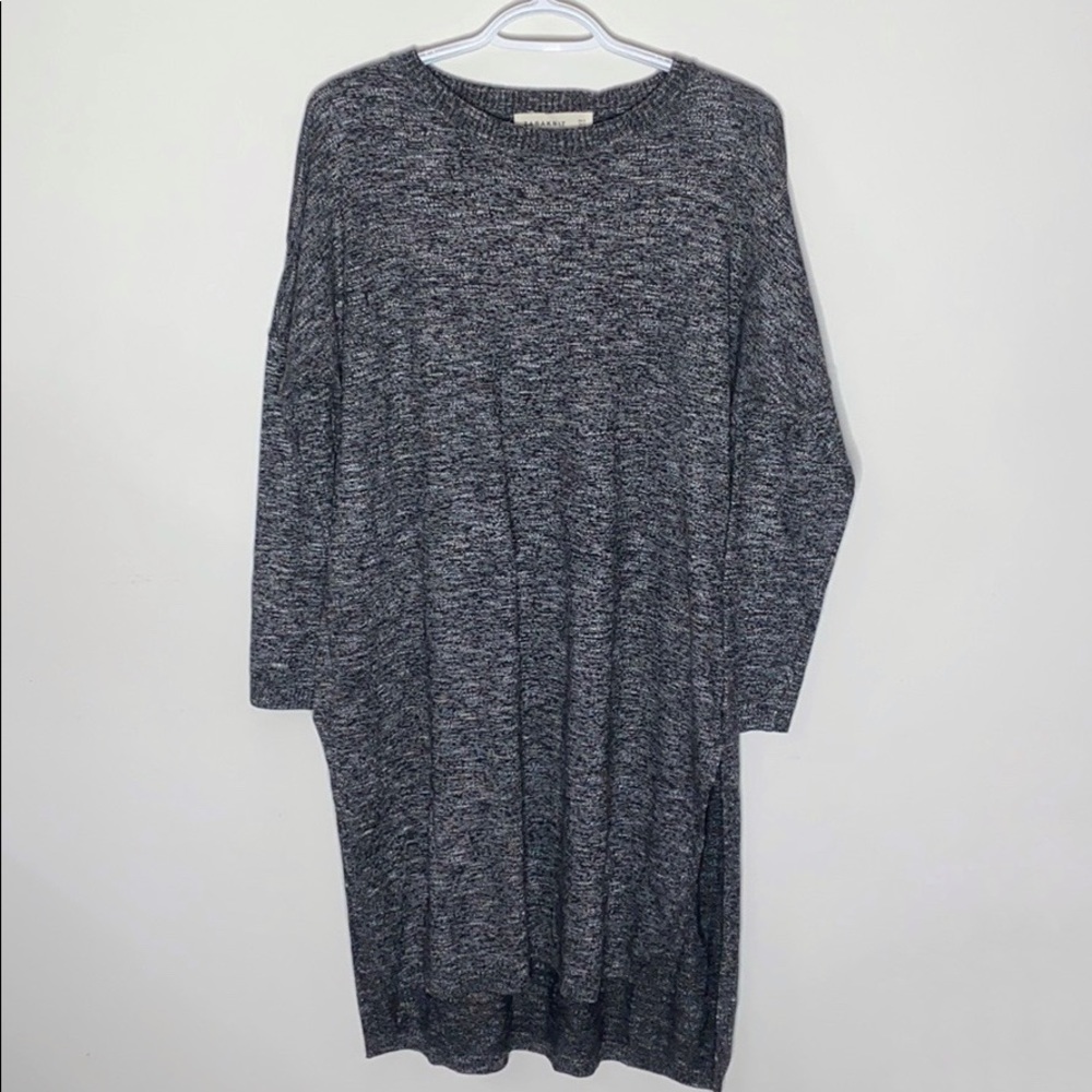 Zara grey marled knit high low sweater dress size S